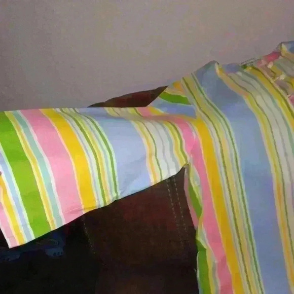 Saks Fifth Avenue Chiha by Jaconelli Rare VintageVertical Pastel Lines H… - Picture 13 of 16